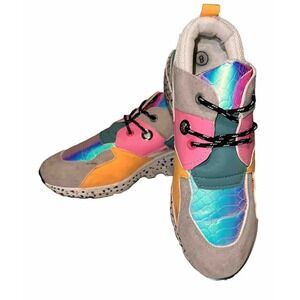 Cape Robbin Multi Color Lace Up Low Top Super Platform Athleisure Sneaker sz 6